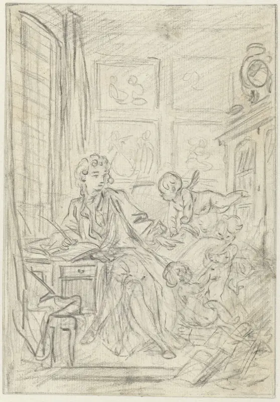 De inspiratie van de dichter Wall Art by François Boucher - High-Resolution Digital Print
