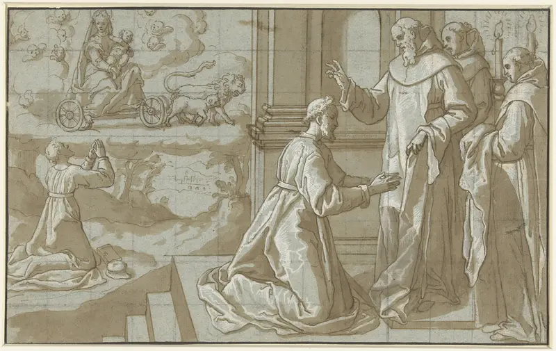 De intrede in het klooster van de heilige Filippo Benizz Wall Art by Unknown - High-Resolution Digital Print