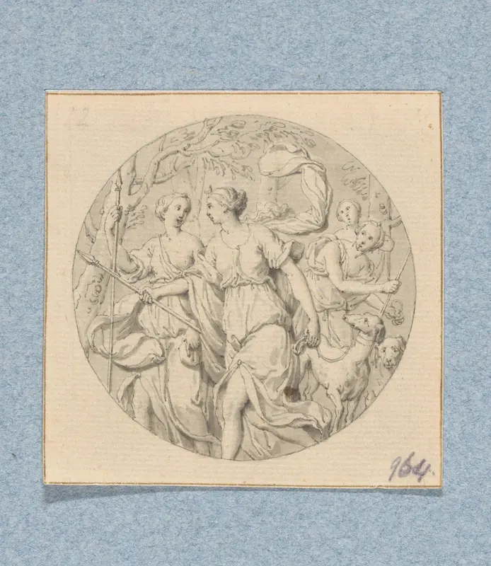 De jacht van Diana (in doos met 43 tekeningen) Wall Art by Louis Fabritius Dubourg - High-Resolution Digital Print
