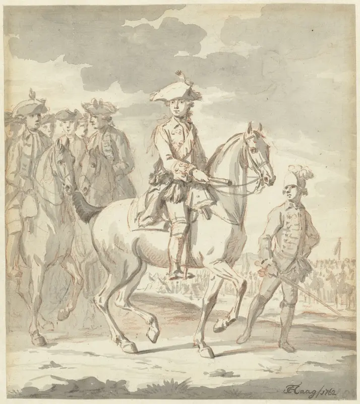 De jonge Prins Willem V te paard, met gevolg Wall Art by Unknown - High-Resolution Digital Print