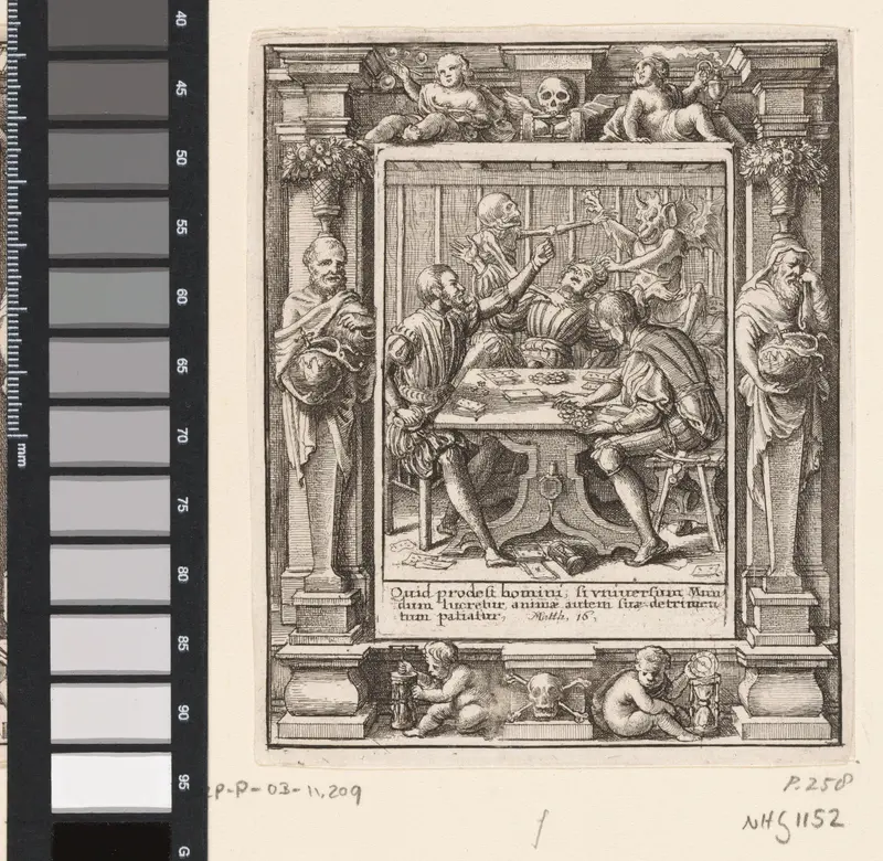 De kaartspeler en de Dood Wall Art by Wenceslaus Hollar - High-Resolution Digital Print