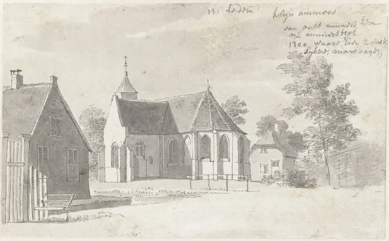 De kerk in Ammerstol of Klein Ammers Wall Art by Cornelis Pronk - High-Resolution Digital Print