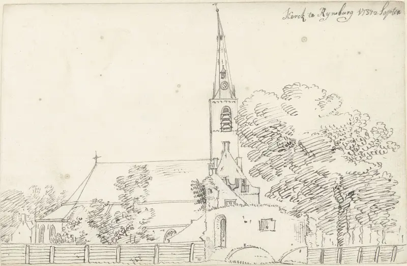 De kerk te Rijnsburg Wall Art by Cornelis Pronk - High-Resolution Digital Print