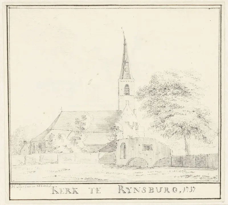 De kerk te Rijnsburg Wall Art by Hendrik Spilman - High-Resolution Digital Print
