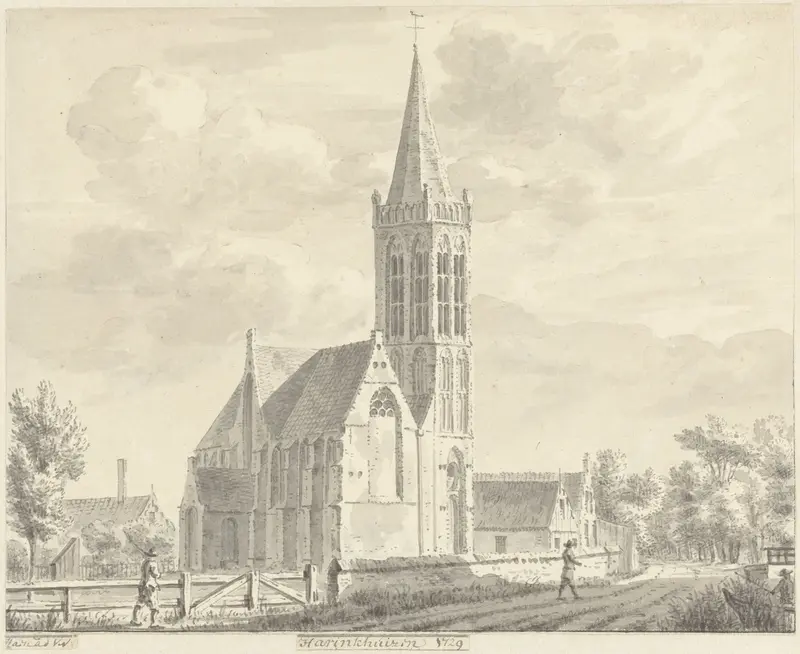 De kerk van Haringhuizen Wall Art by Abraham de Haen (II) - High-Resolution Digital Print