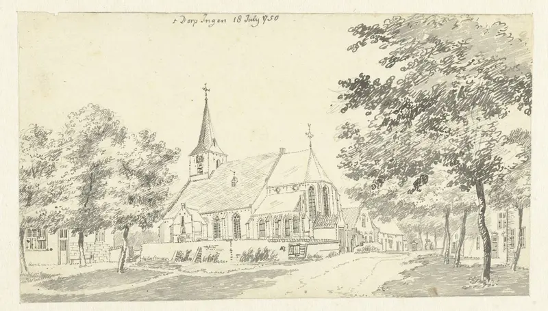 De kerk van het dorp Ingen Wall Art by Jan de Beijer - High-Resolution Digital Print