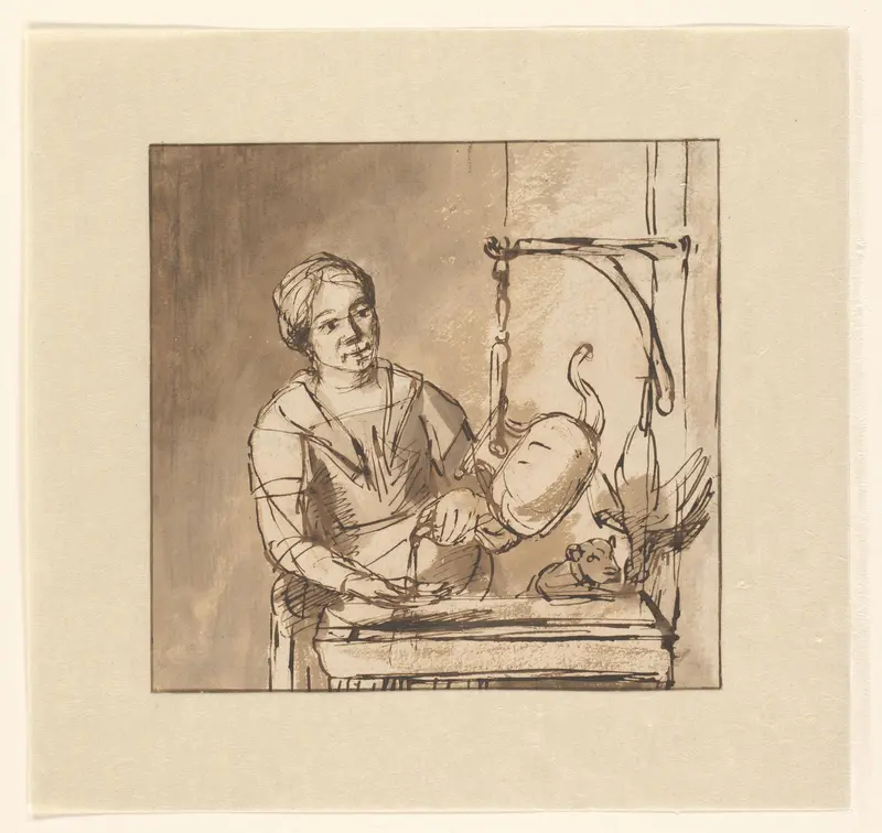 De keukenmeid Wall Art by Nicolaes Maes - High-Resolution Digital Print