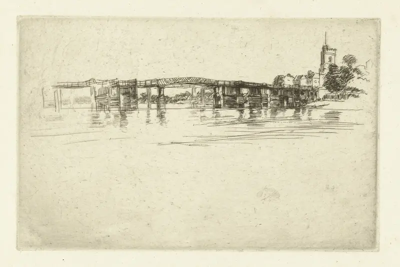 De kleine Putney brug Wall Art by Unknown - High-Resolution Digital Print
