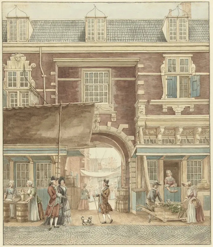 De Kleine Vispoort op de Vijgendam met een doorkijk naar de Vismarkt Wall Art by anonymous - High-Resolution Digital Print