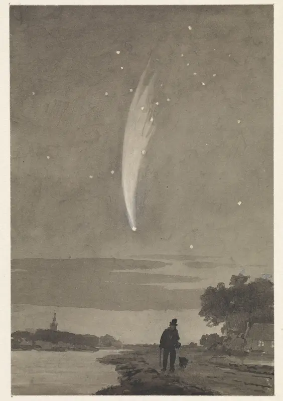 De komeet van Donati, 10 oktober 1858 Wall Art by Cornelis van der Griendt - High-Resolution Digital Print
