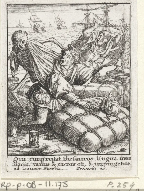 De koopman en de Dood Wall Art by Unknown - High-Resolution Digital Print