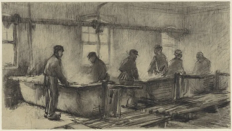De krabbers in de katoenververij Wall Art by Anthon Gerhard Alexander van Rappard - High-Resolution Digital Print