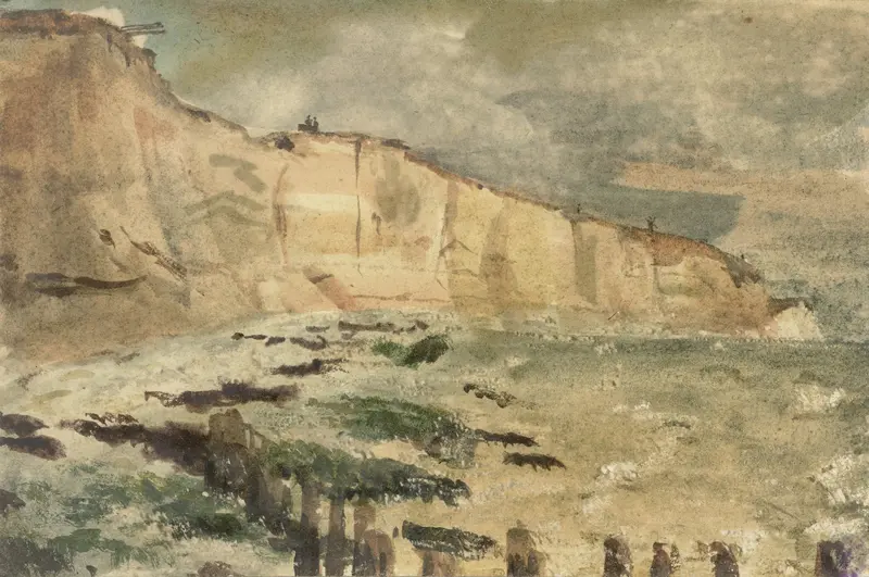 De krijtrotsen bij Dieppe Wall Art by Eugène Delacroix - High-Resolution Digital Print