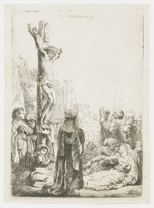 De kruisiging: kleine plaat Wall Art by Unknown - High-Resolution Digital Print