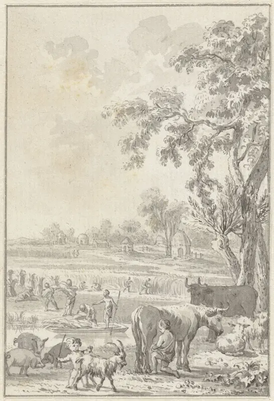 De Landbouw der Batavieren Wall Art by Engelbertus Matthias Engelberts - High-Resolution Digital Print