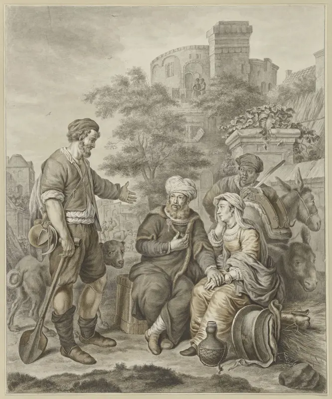 De Leviet en zijn bijvrouw in Gibea Wall Art by Abraham Delfos - High-Resolution Digital Print