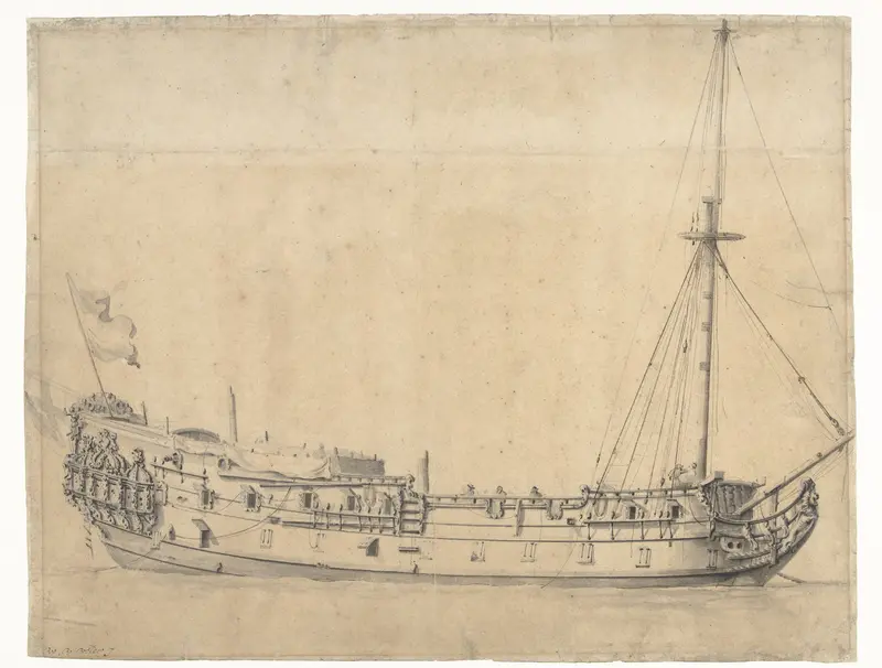De Loyal George, opgebracht na de Vierdaagse Zeeslag in Juni 1666 Wall Art by Willem van de Velde (II) - High-Resolution Digital Print