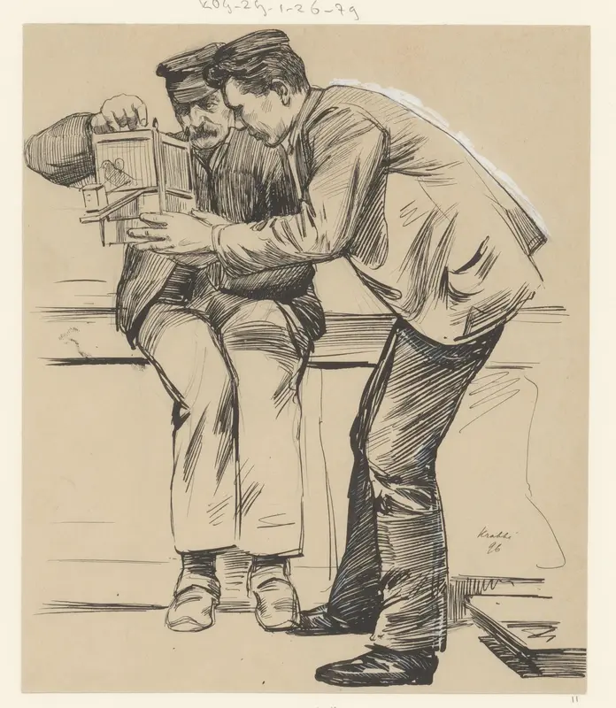 De man met het puttertje Wall Art by Unknown - High-Resolution Digital Print