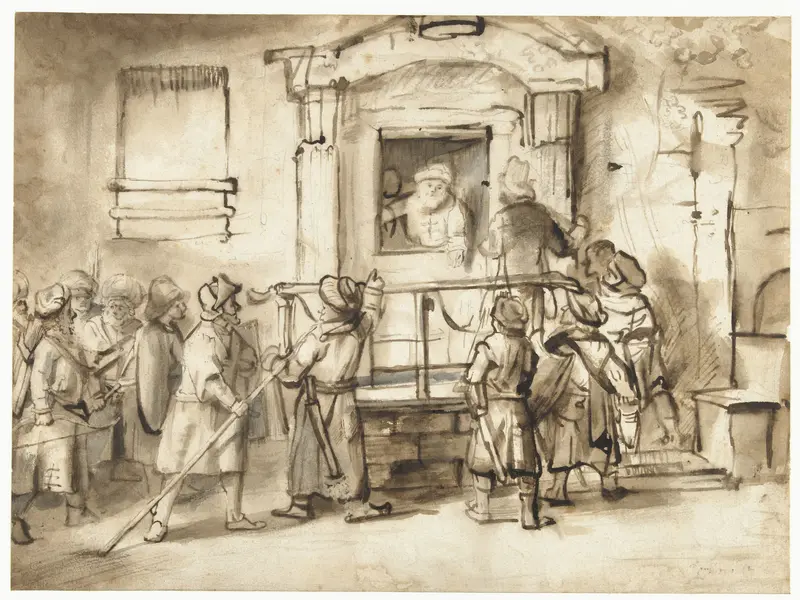 De mannen van Sodom bij het huis van Loth Wall Art by Unknown - High-Resolution Digital Print