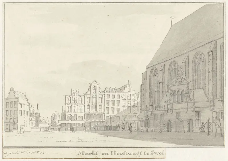 De markt te Zwolle Wall Art by Cornelis Pronk - High-Resolution Digital Print