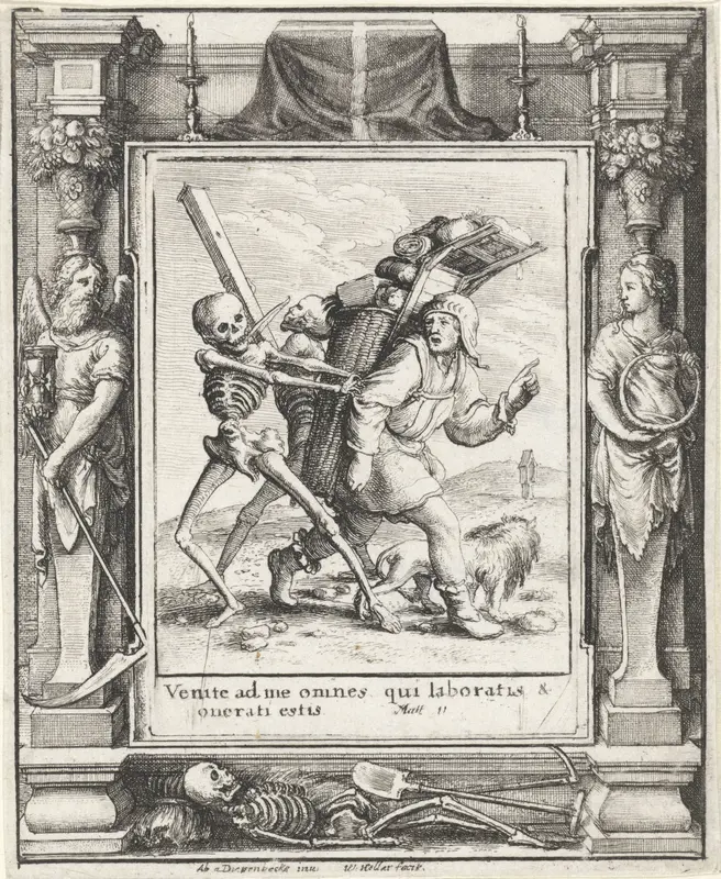 De marskramer en de Dood Wall Art by Wenceslaus Hollar - High-Resolution Digital Print