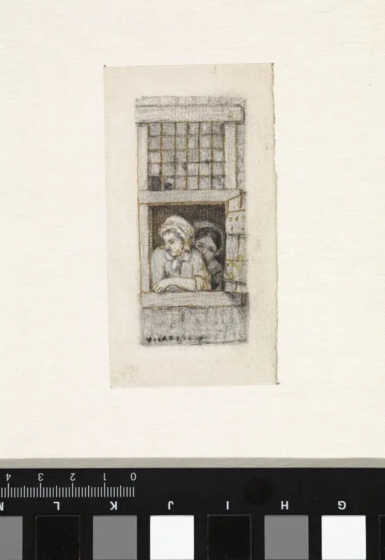 De meisjes aan het venstertje Wall Art by Cornelis van der Griendt - High-Resolution Digital Print