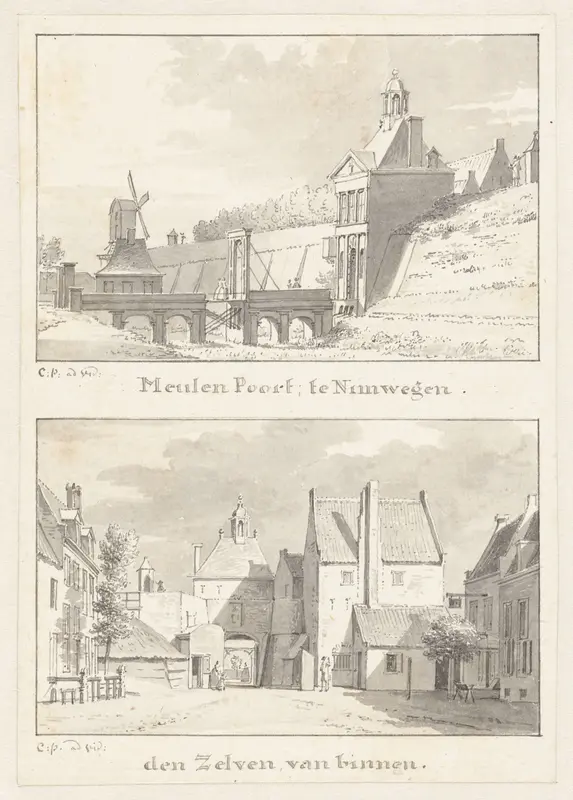 De Meulenpoort te Nijmegen, van buiten en van binnen Wall Art by Cornelis Pronk - High-Resolution Digital Print