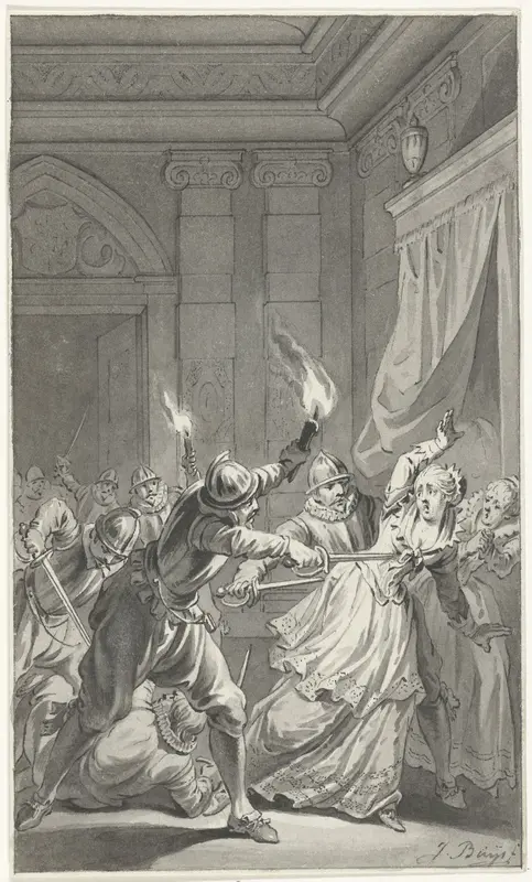 De moord op Aleid van Poelgeest in haar kamer, 22 september 1392 Wall Art by Unknown - High-Resolution Digital Print