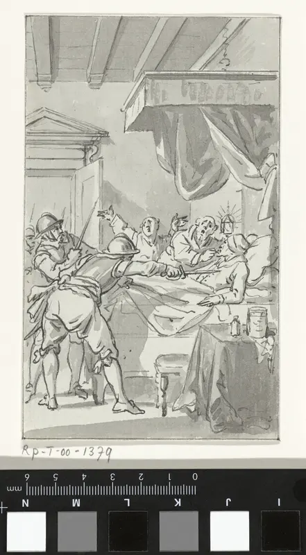 De moord op burgemeester Beernt Proys in diens bed, te Utrecht, 1425 Wall Art by Jacobus Buys - High-Resolution Digital Print