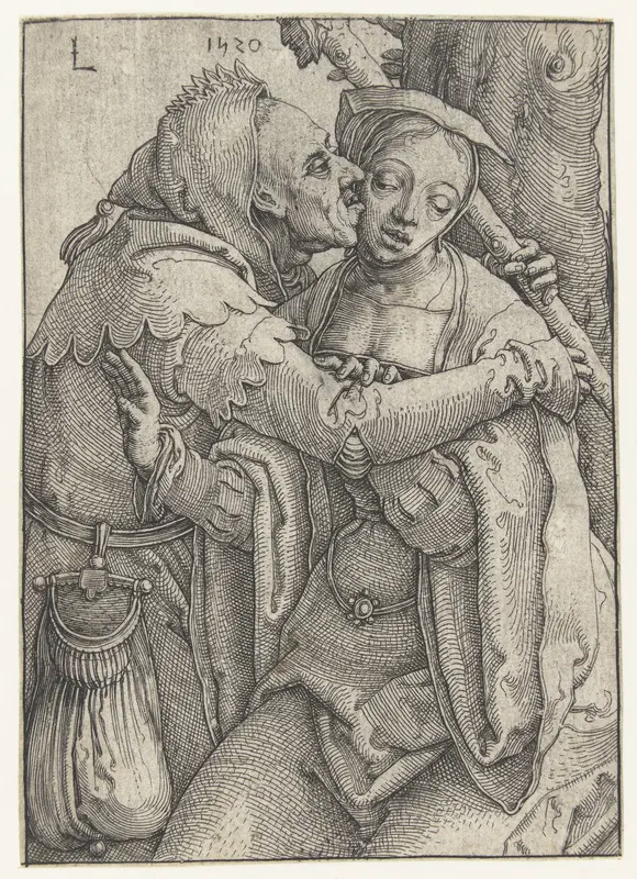 De nar en de jonge vrouw Wall Art by Unknown - High-Resolution Digital Print