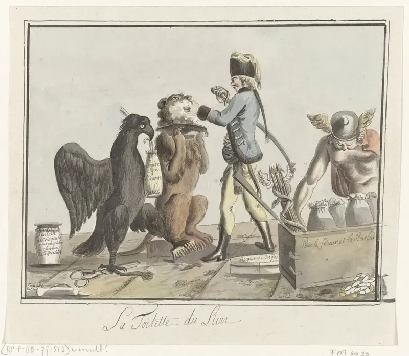 De Nederlandse Leeuw wordt geschoren, 1787 Wall Art by anonymous - High-Resolution Digital Print