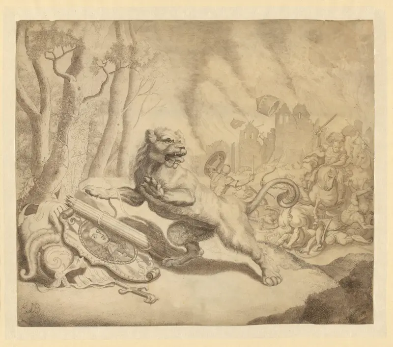 De Nederlandse leeuw zoekt hulp bij Willem III, 1672 Wall Art by Unknown - High-Resolution Digital Print