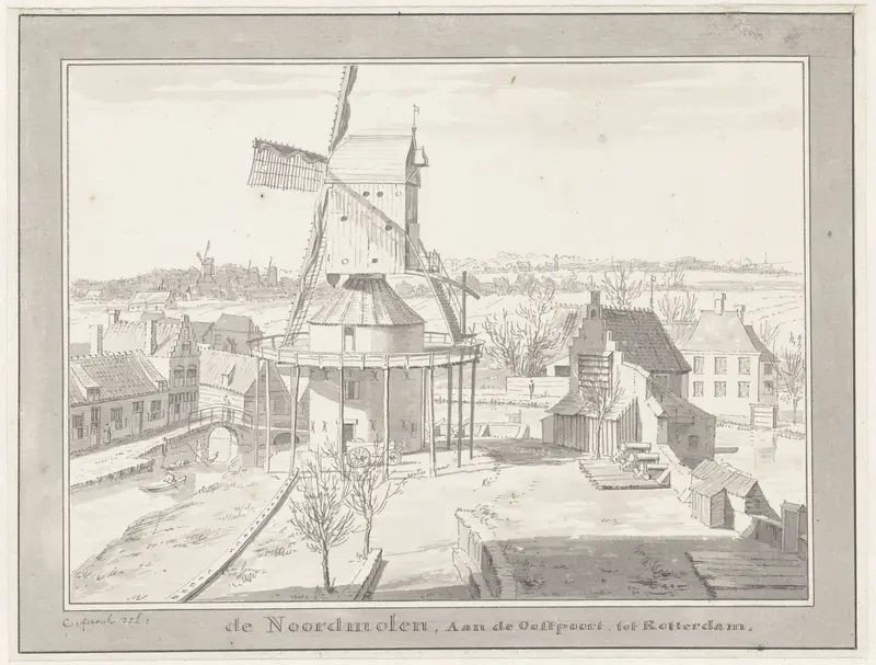 De Noordmolen bij de Oostpoort te Rotterdam Wall Art by Unknown - High-Resolution Digital Print