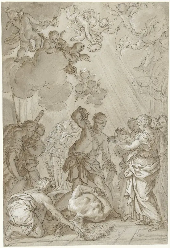 De onthoofding van Johannes de Doper Wall Art by Giuseppe Nicola Nasini - High-Resolution Digital Print