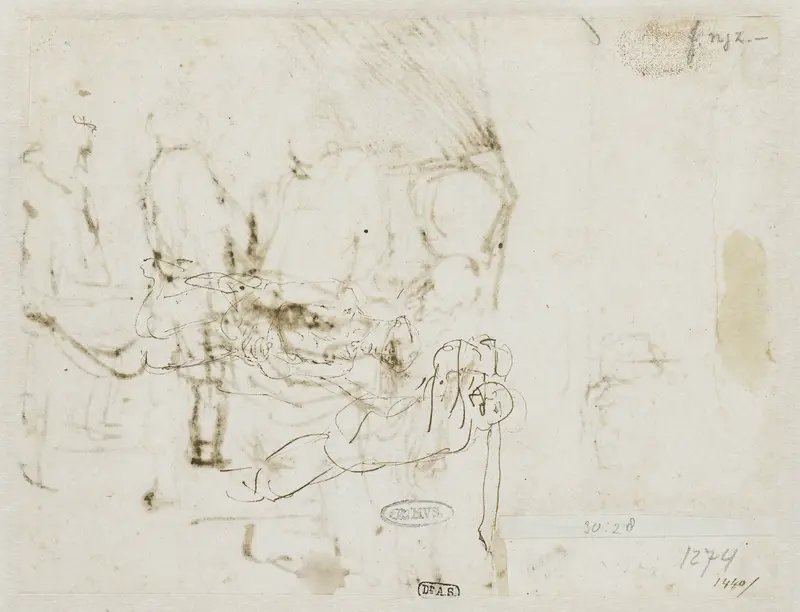 De onthoofding van Johannes de Doper Wall Art by Rembrandt van Rijn - High-Resolution Digital Print