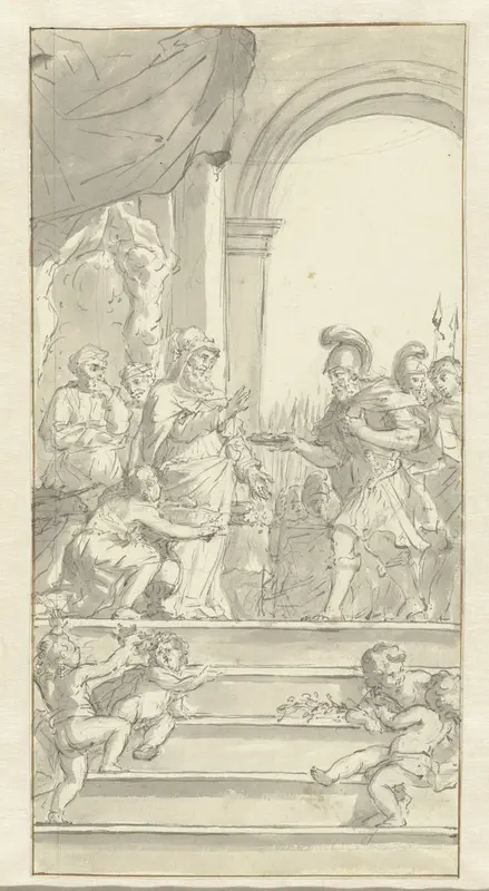 De ontmoeting tussen Abraham en Melchisedek (?) Wall Art by anonymous - High-Resolution Digital Print