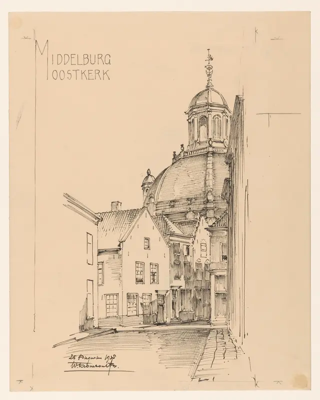 De Oostkerk te Middelburg Wall Art by Willem Kromhout - High-Resolution Digital Print