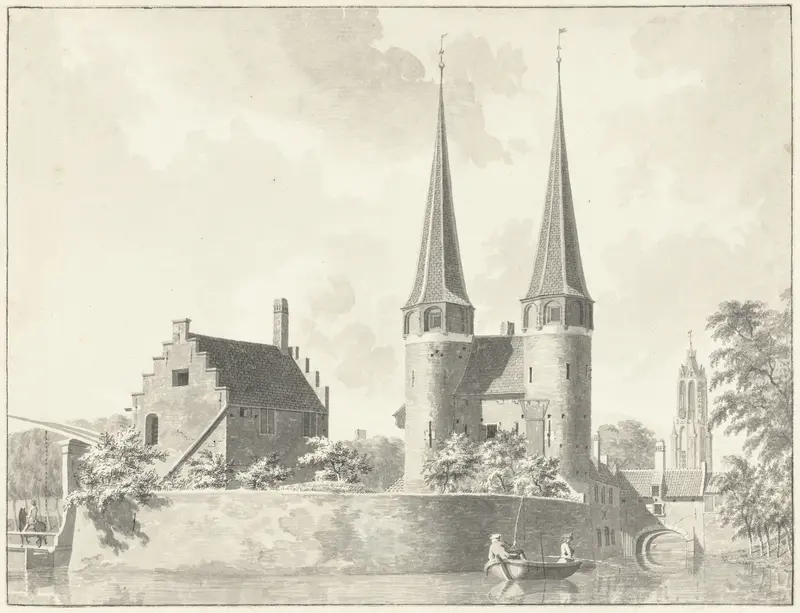 De Oostpoort te Delft Wall Art by Gerrit Toorenburgh - High-Resolution Digital Print