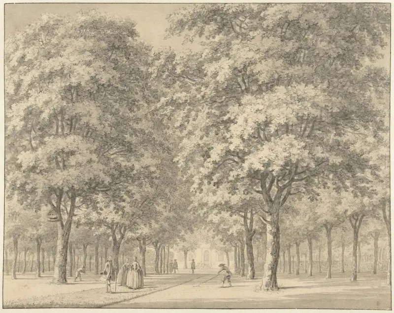 De oprijlaan van een buiten (Velserbeek?) Wall Art by Johann Goll van Frankenstein (I) - High-Resolution Digital Print