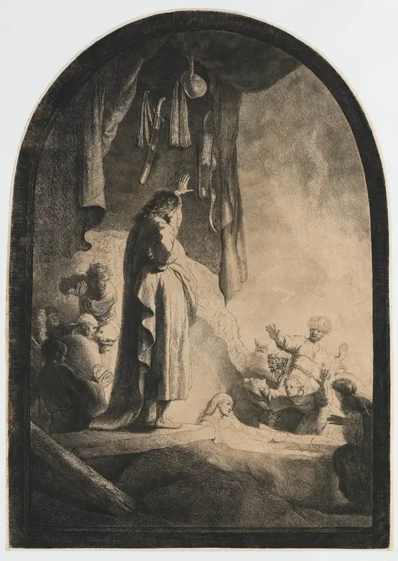 De opwekking van Lazarus: grote plaat Wall Art by anonymous - High-Resolution Digital Print