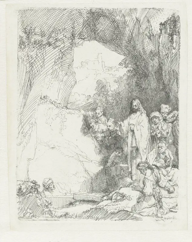 De opwekking van Lazarus: kleine plaat Wall Art by Unknown - High-Resolution Digital Print