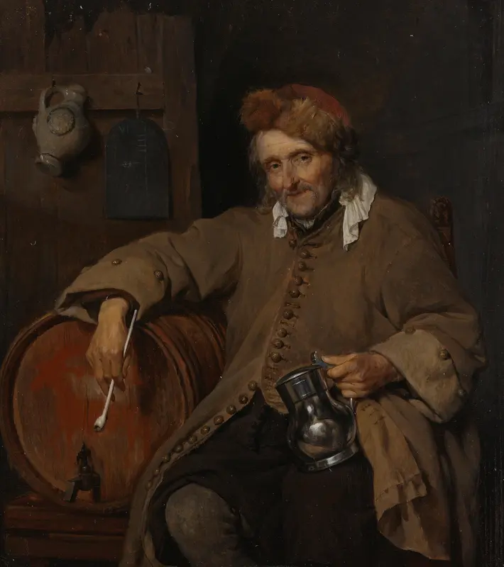 De oude drinker Wall Art by Gabriël Metsu - High-Resolution Digital Print