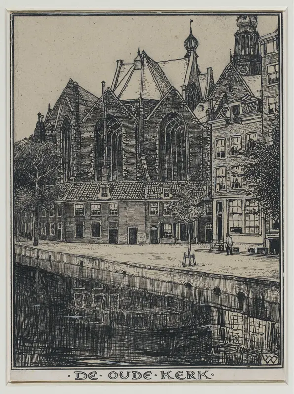 De Oude Kerk te Amsterdam Wall Art by Willem Wenckebach - High-Resolution Digital Print