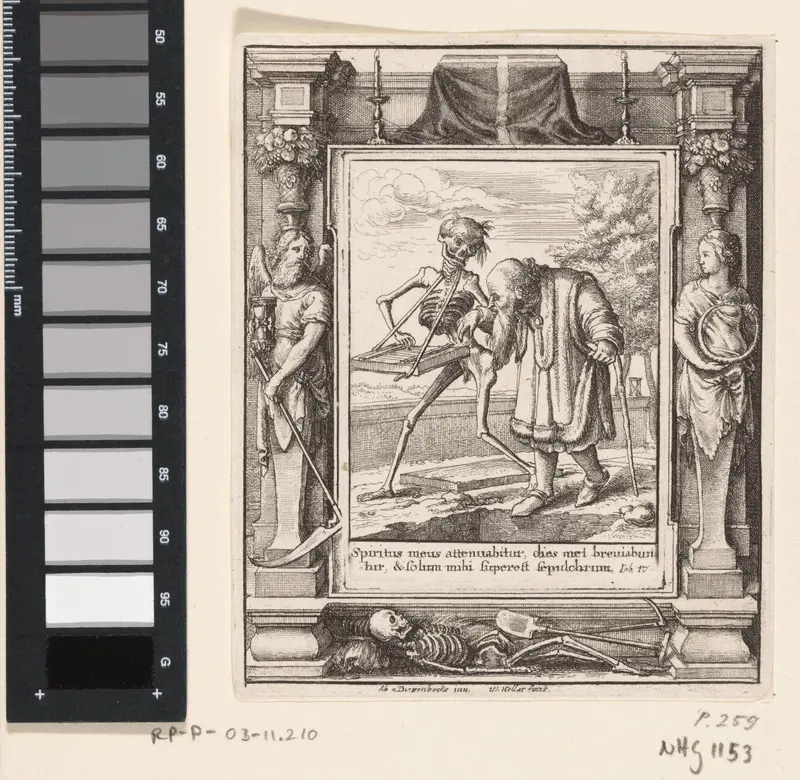 De oude man en de Dood Wall Art by Wenceslaus Hollar - High-Resolution Digital Print