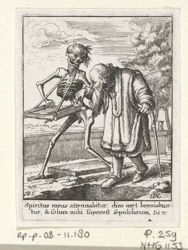 De oude man en de Dood Wall Art by Unknown - High-Resolution Digital Print
