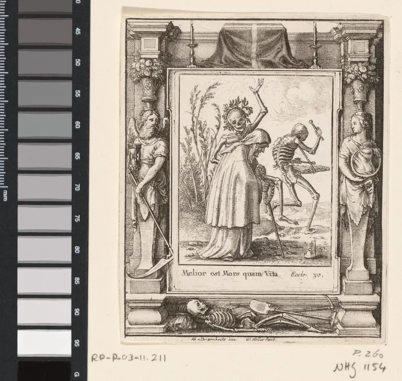 De oude vrouw en de Dood Wall Art by Wenceslaus Hollar - High-Resolution Digital Print