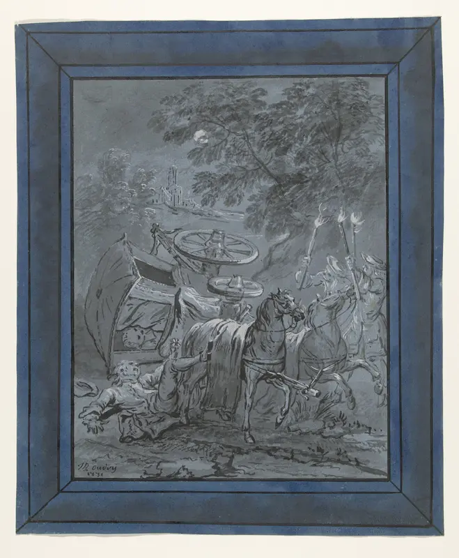 De pastoor en de Dood / Le Curé et le Mort Wall Art by Jean-Baptiste Oudry - High-Resolution Digital Print