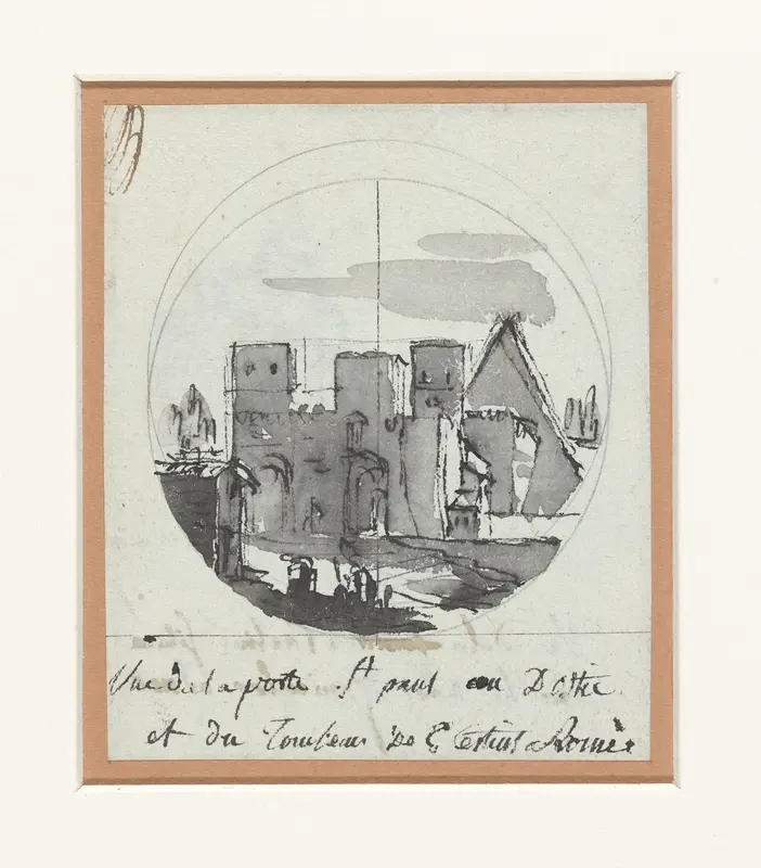 De Porta Ostiense en de pyramide van Cestius Wall Art by Victor Jean Nicolle - High-Resolution Digital Print
