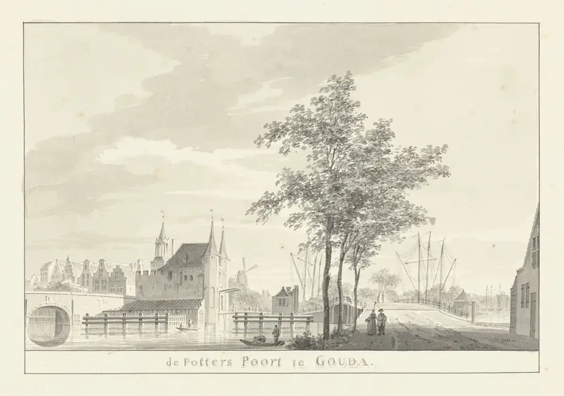 De Potters Poort te Gouda Wall Art by Pieter Jan van Liender - High-Resolution Digital Print