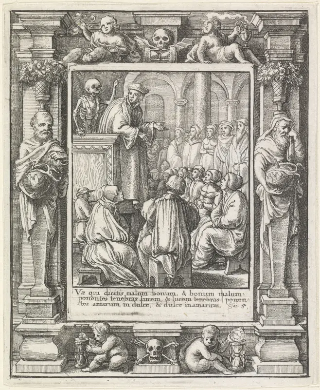 De predikant en de Dood Wall Art by Wenceslaus Hollar - High-Resolution Digital Print